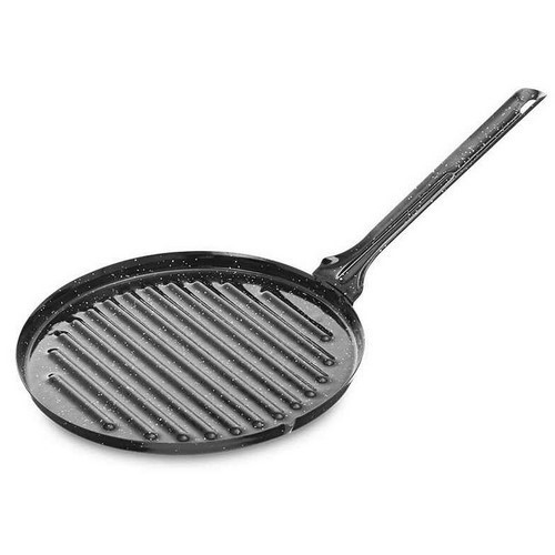 PLANCHA ASAR ESMALTADA 22CMS LA IDEAL C/MANGO
